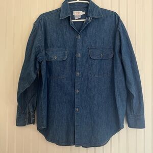 Calvin Klein Sport Vintage Denim Button Down Shirt Men’s L 90s Minimalist